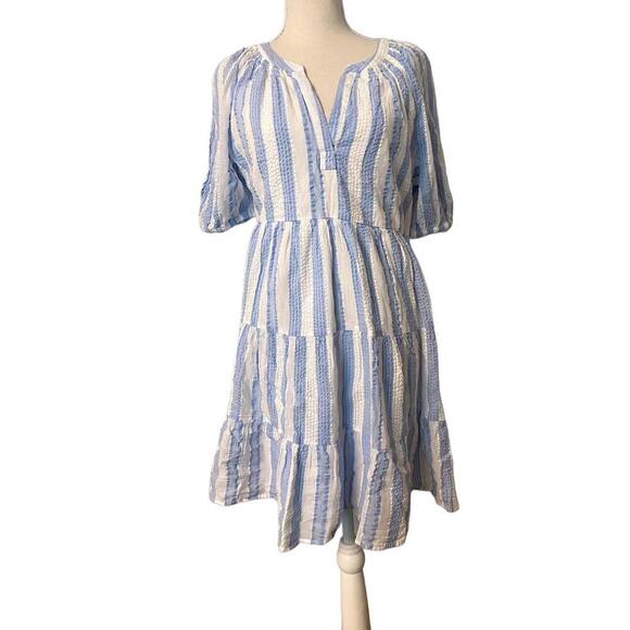 Crown & Ivy Striped Dress - Size M - Cotton Blue & White NWT - Picture 5 of 13